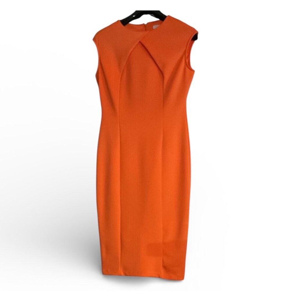 New York & Company Orange Sleeveless Sheath Dress | Size M